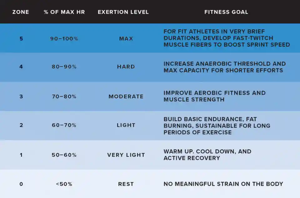 percentage of max heart rate
